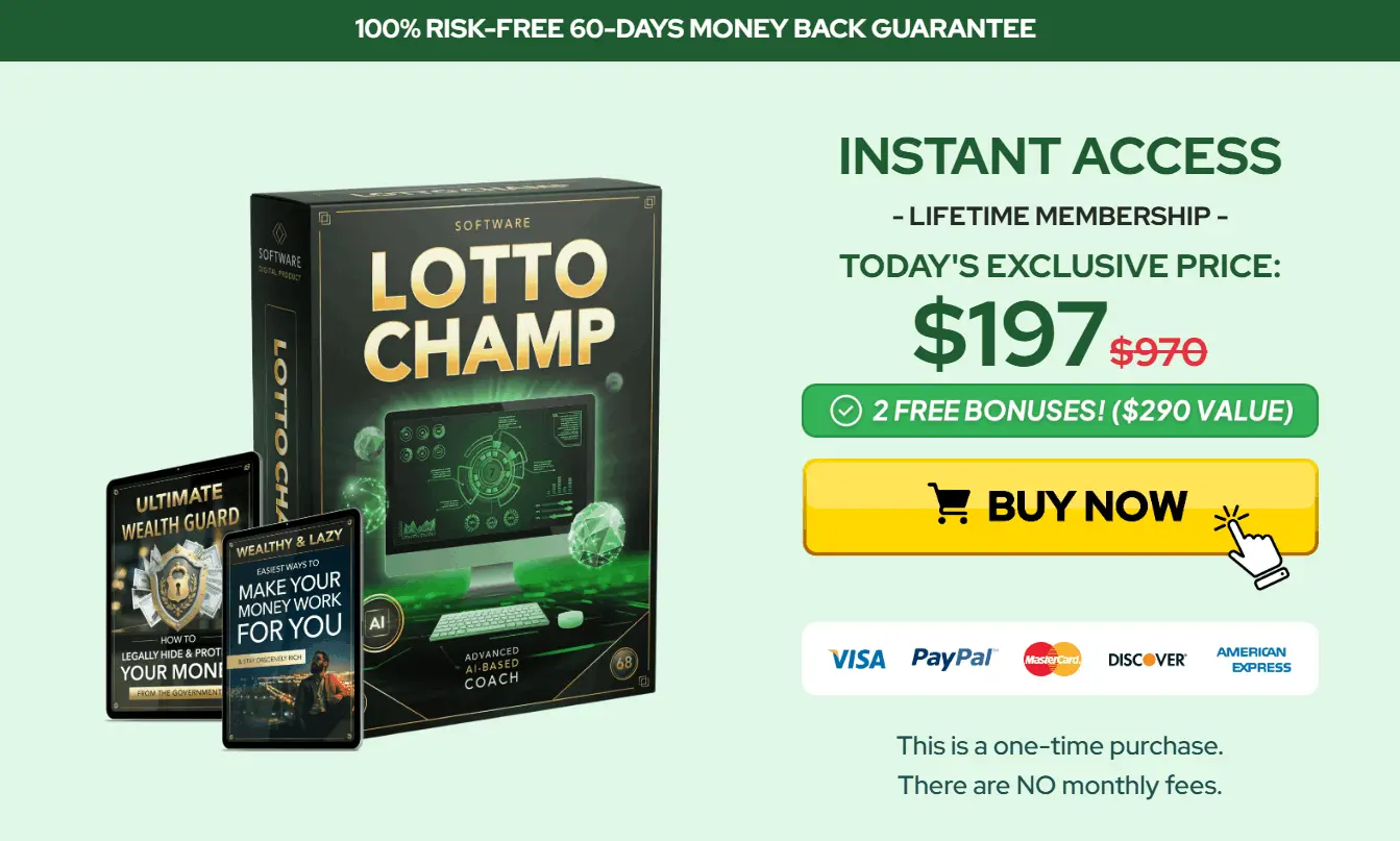 Lotto Champ Price And Buy Button